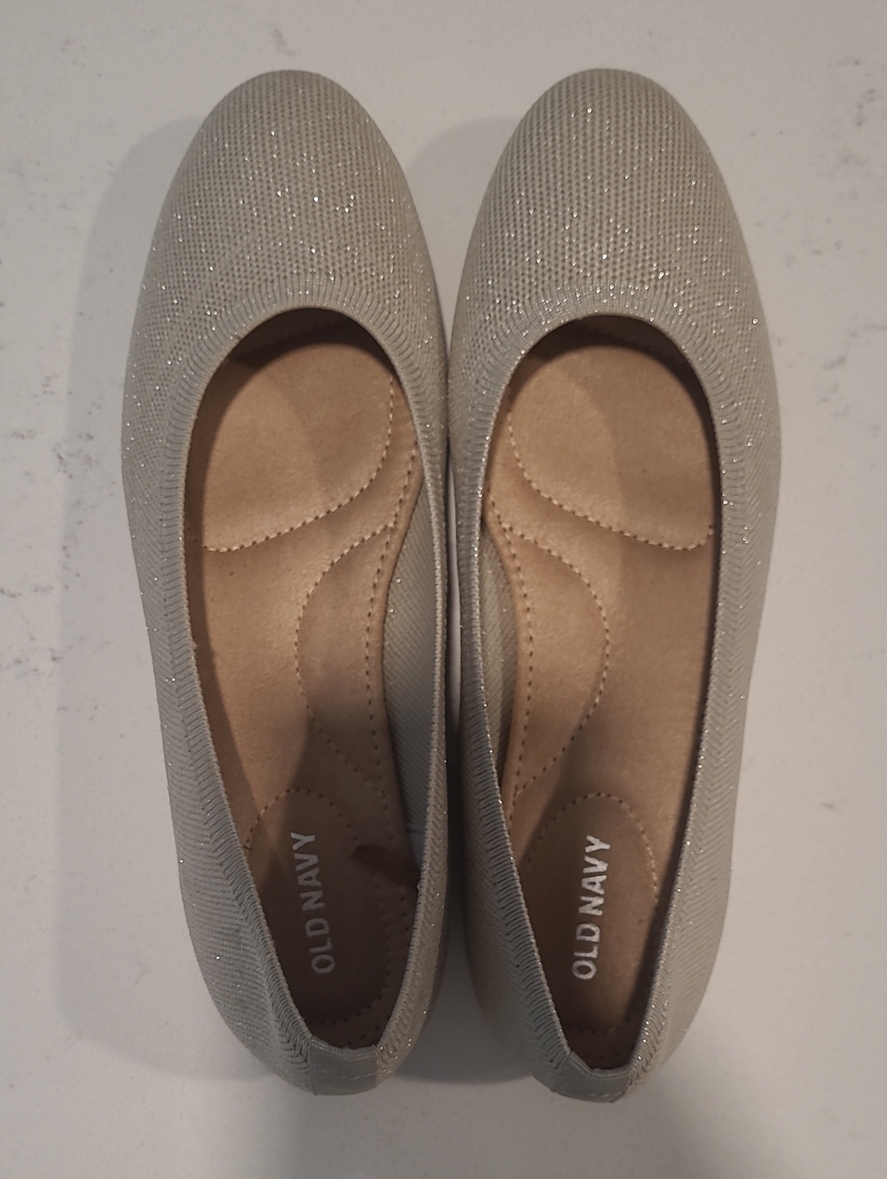 Old Navy Women's Glitter Knit Ballet Flats - Gray